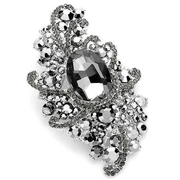 Sophisticated Duke Bloom Rhinestone Brooch Pin