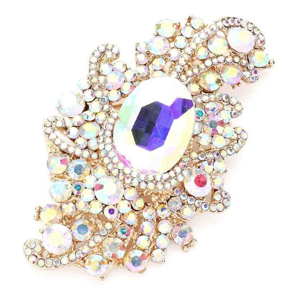 Sophisticated Duke Bloom Rhinestone Brooch Pin