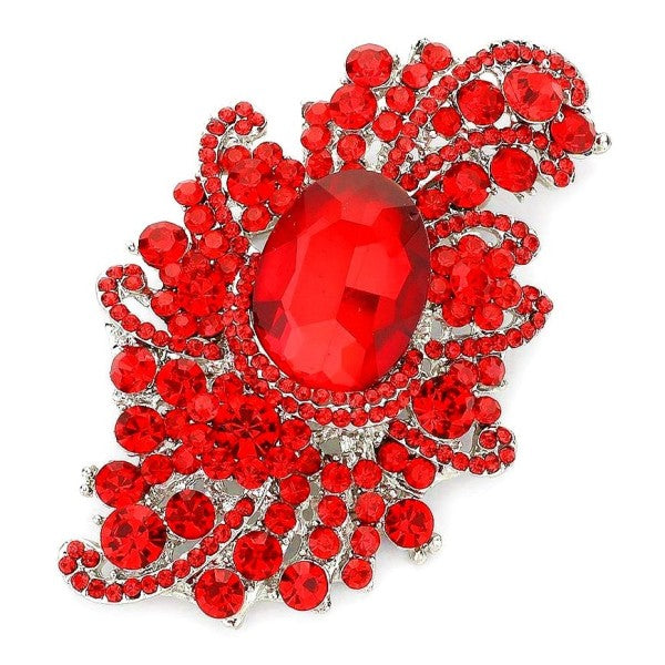 Sophisticated Duke Bloom Rhinestone Brooch Pin