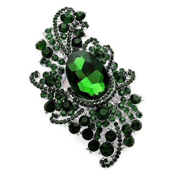 Sophisticated Duke Bloom Rhinestone Brooch Pin