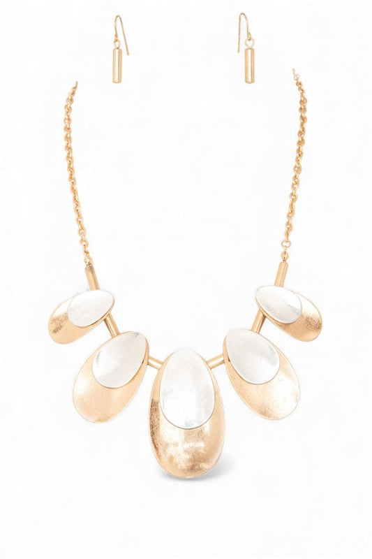2 Tone Statement Necklace Set