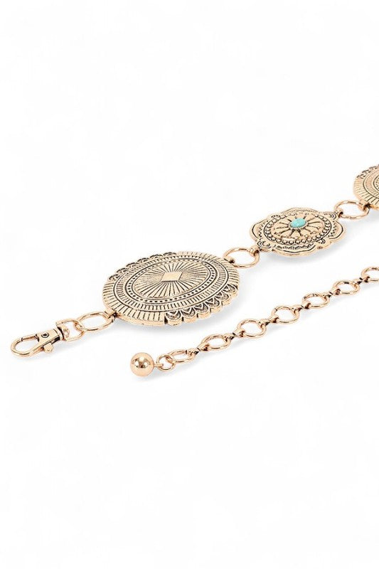 Mix Size Western Concho Station Fashion Chain Belt