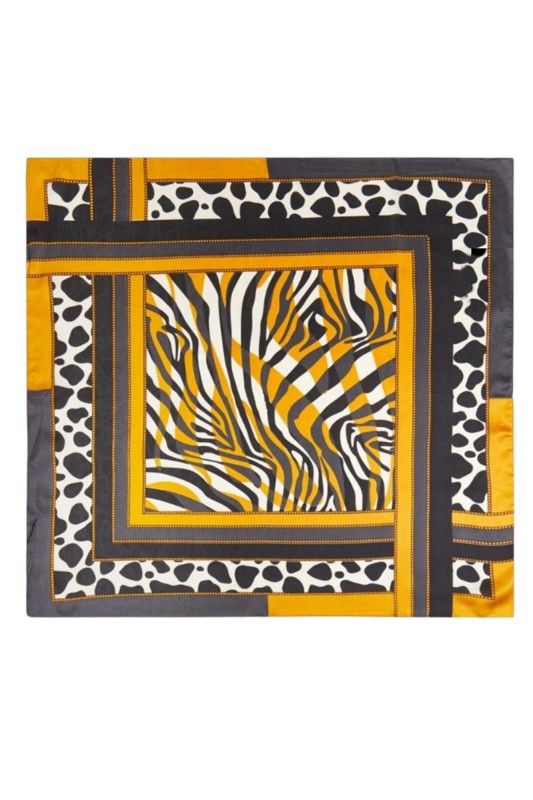Animal Print Silky Square Scarf