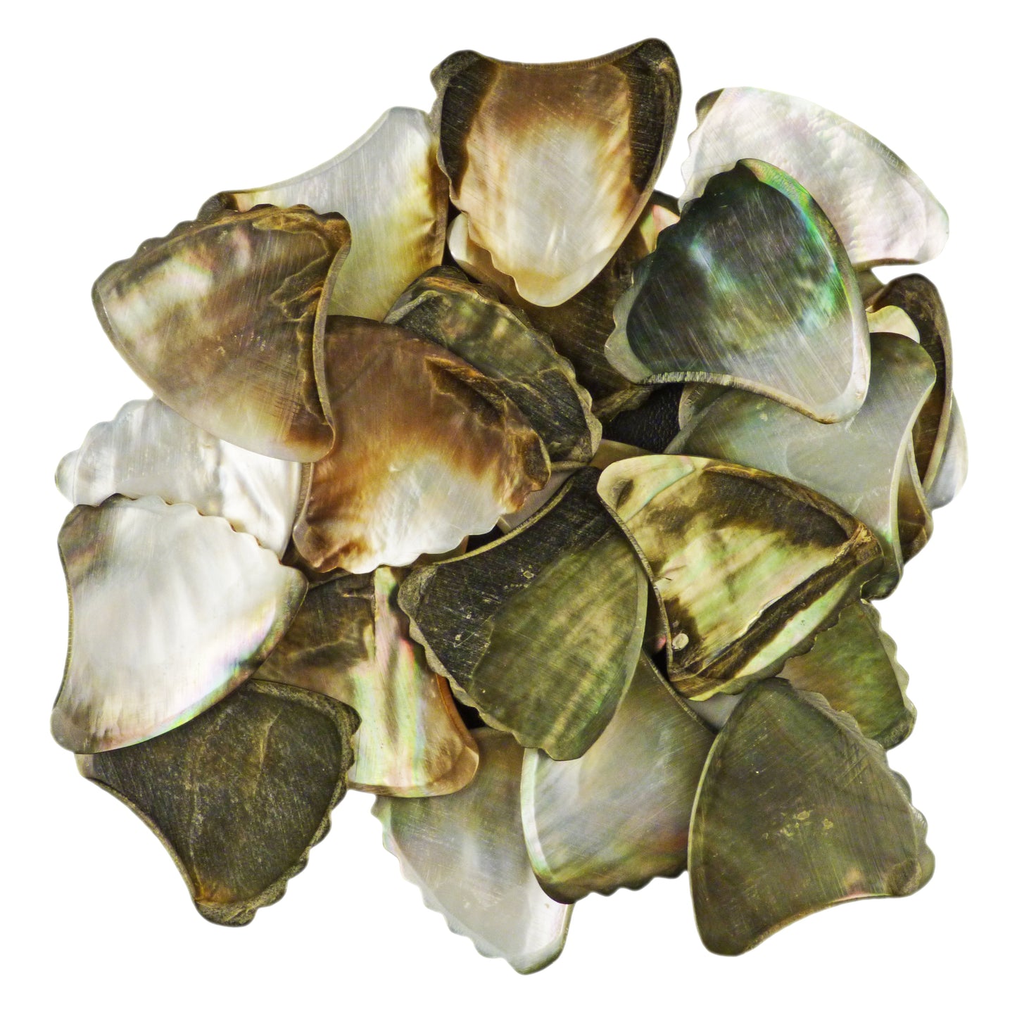 Black Abalone Shell Guitar Or Bass Pick - 2.0 mm - 390 Wedge Shark Fin Shape - Handmade Specialty Exotic Luxury Plectrum