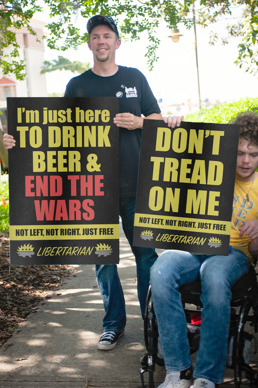 Drink Beer and End the Wars - Profits for Protests Adult Sign (24" x 36")