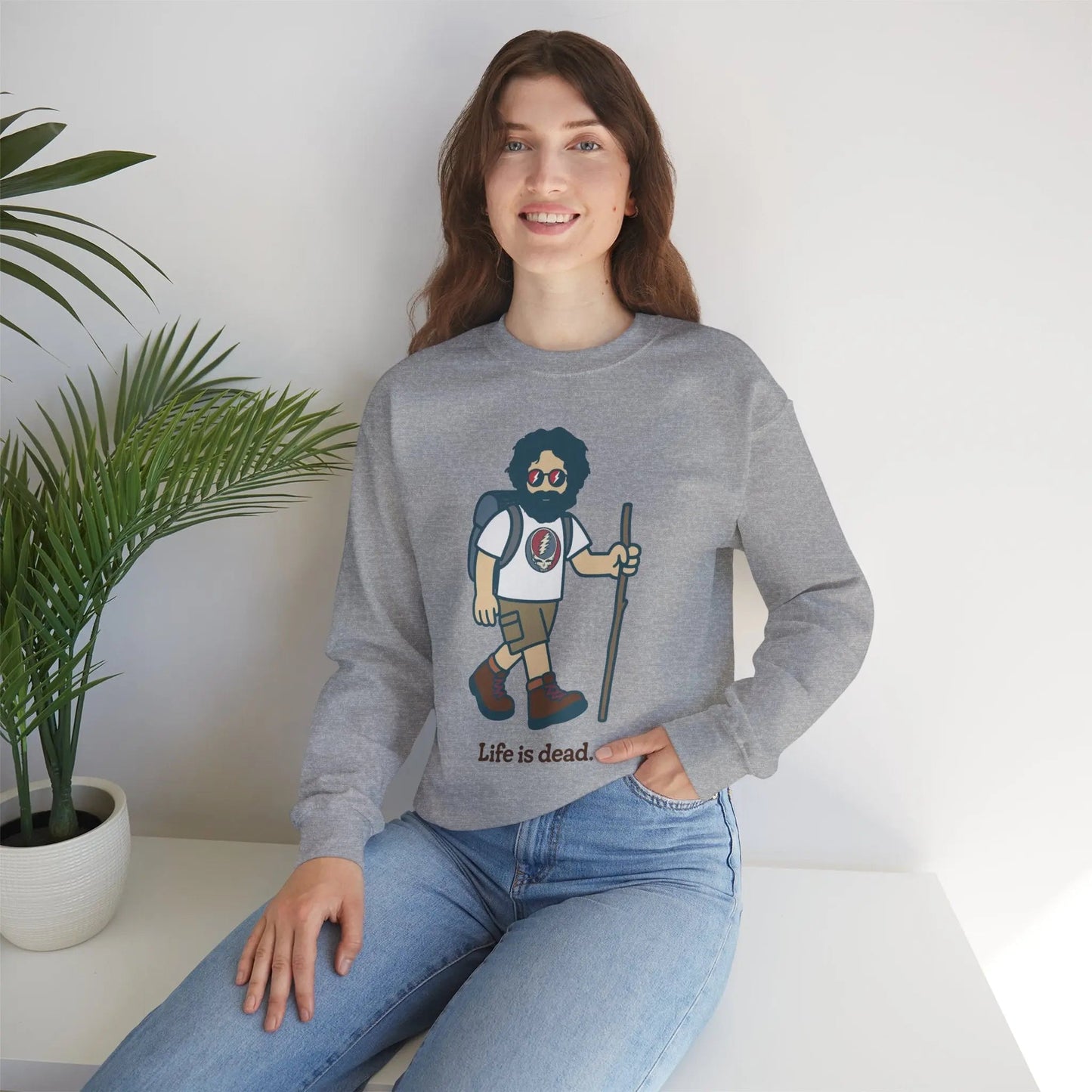 Hikin' Jerry | Life is dead.® Crewneck | Grateful Dead