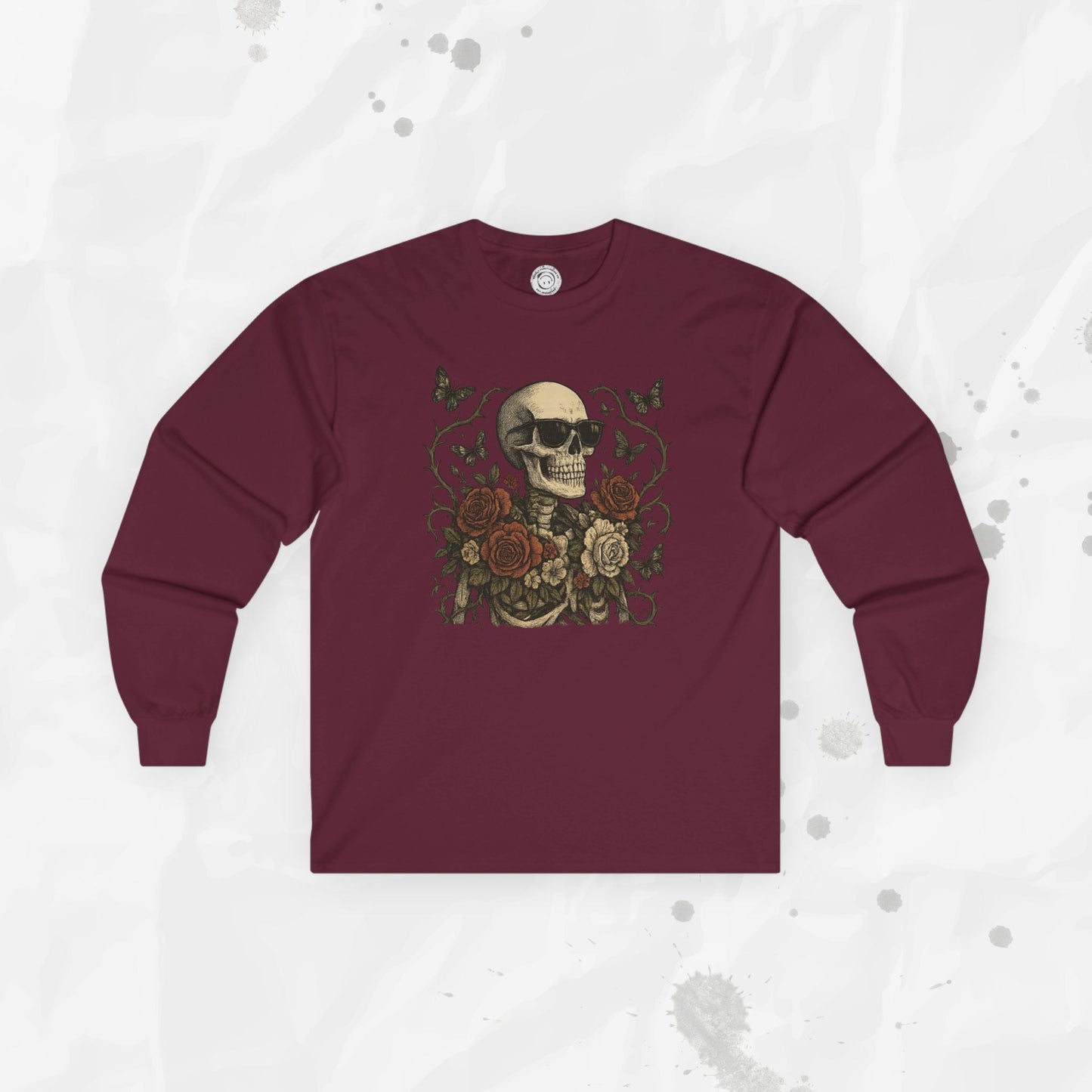 Floral Skull Garden - Long Sleeve T-Shirt