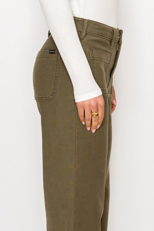 AT2113PZOV - HIGH RISE CROP PALAZZO PFD JEANS