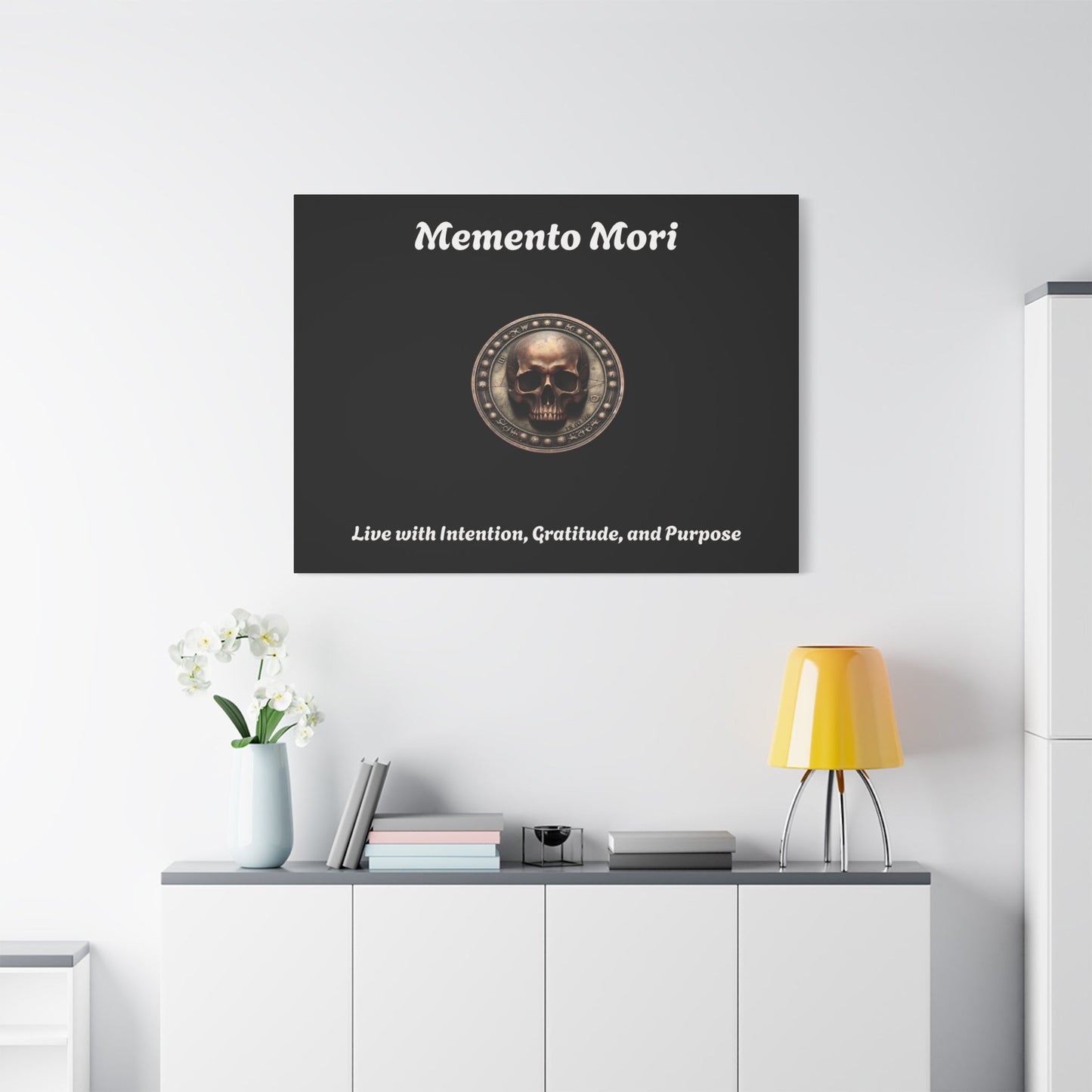 "Memento Mori" Matte Canvas - Inspirational Wall Art -"Live with Intention, Gratitude, and Purpose"