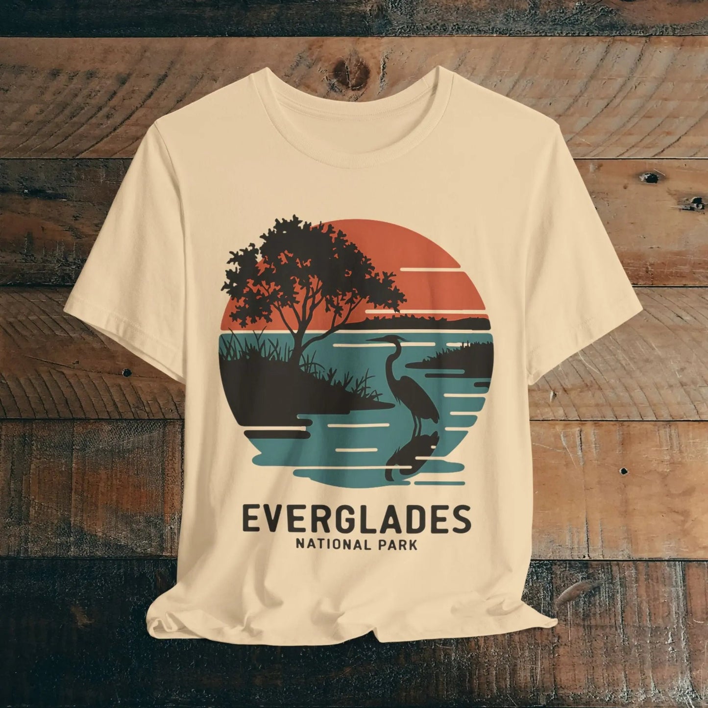 Everglades National Park T-Shirt Logo Retro Sunset