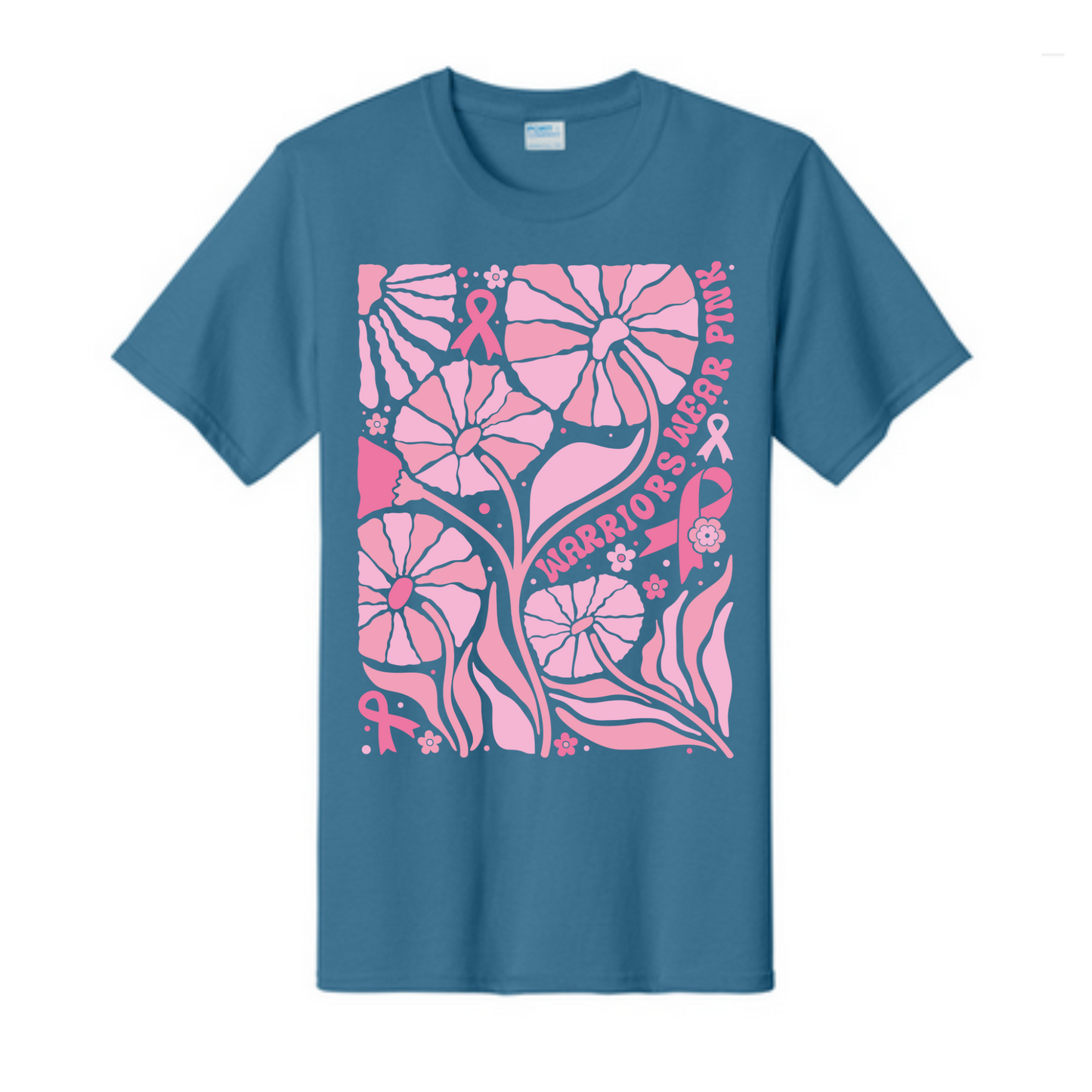 Warriors Wear Pink Breast Cancer Awareness Fundraiser Tshirt PC61 Port & Co™ Essential Tee PUBLIC
