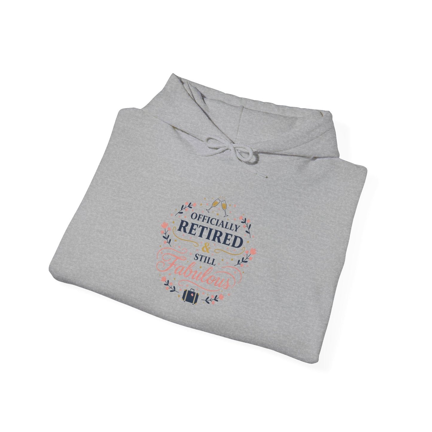 Retired Lady Floral Crest Hoodie | retirement gifts for women, personalized retirement gifts
