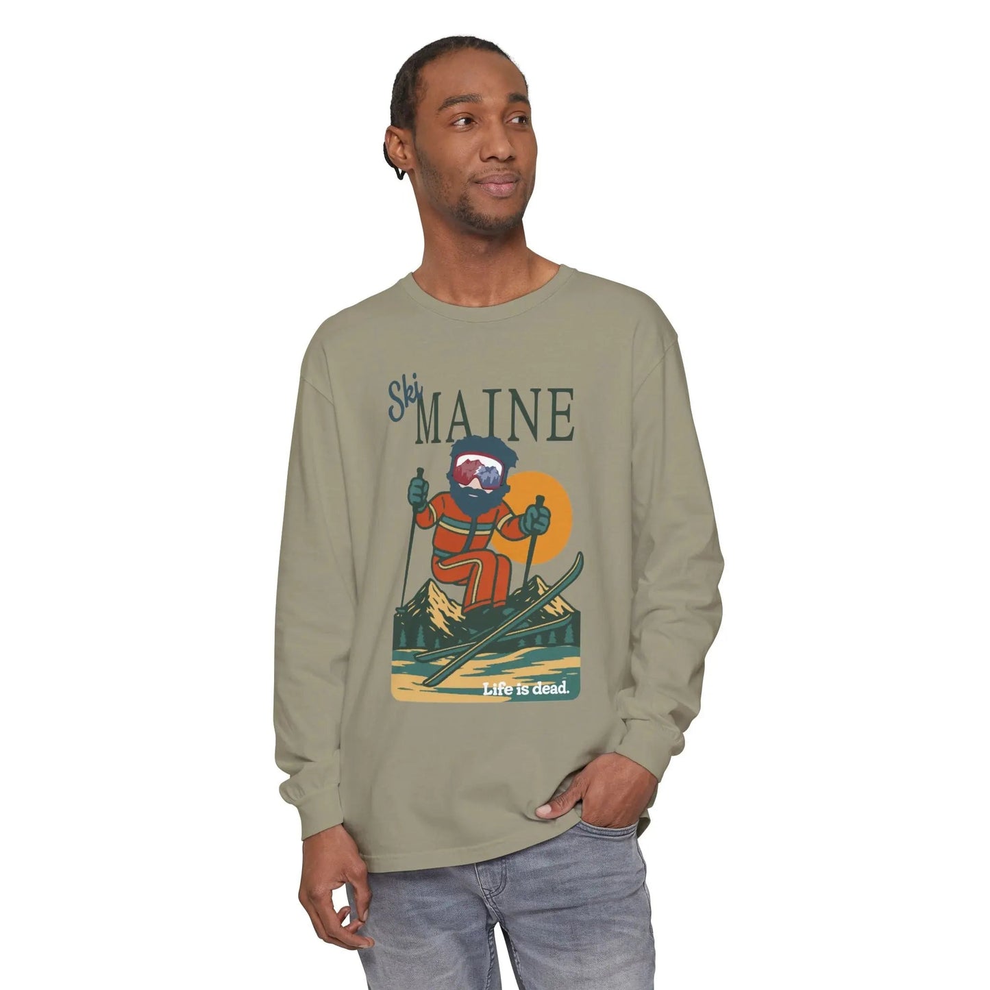 Ski Maine - Life is dead.® Mountain Collection Garment-Dyed Long Sleeve T-Shirt