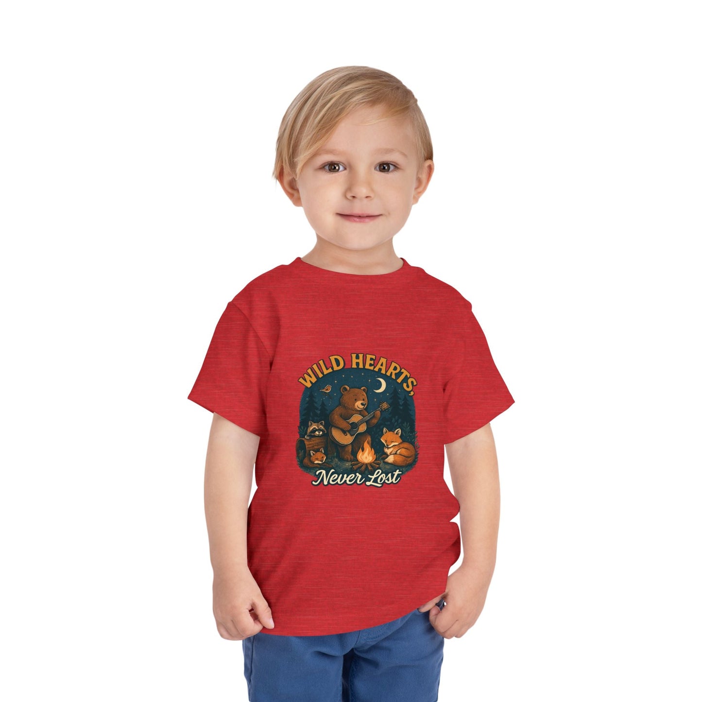 "Wild Hearts Never Lost" Bear Guitar Campfire - Toddler Tee