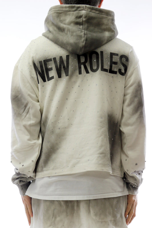 GLAZE French Terry Long Sleeve Crop Top Pullover Hoodie
