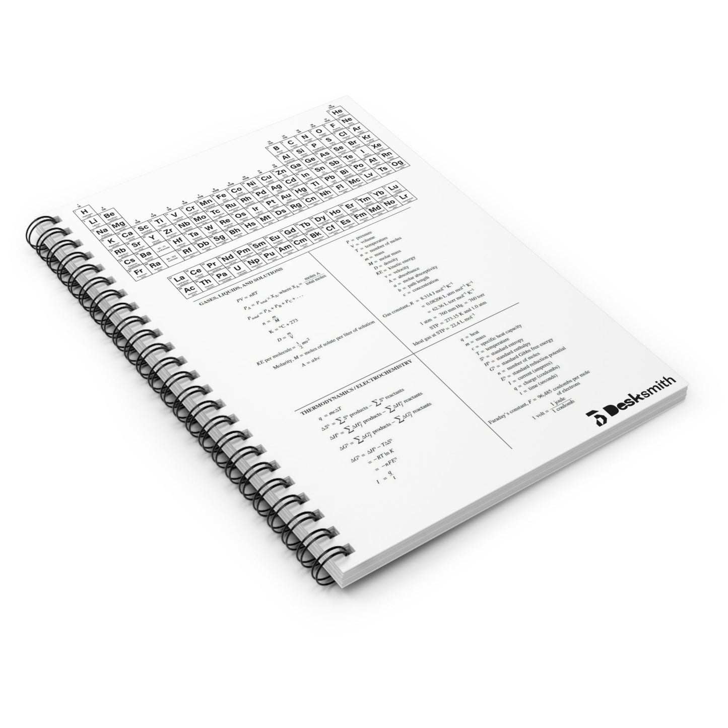 Periodic Table Chemistry Spiral Notebook — Ruled