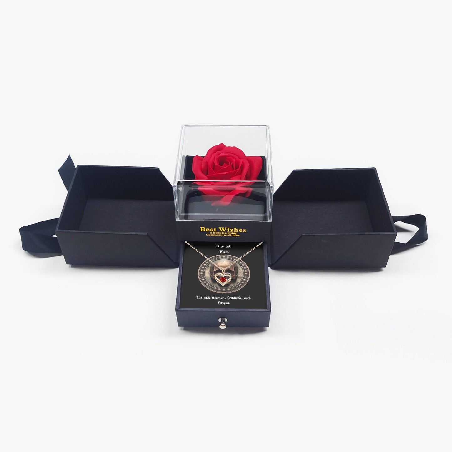 Heart Birthstone Necklace - "Memento Mori"