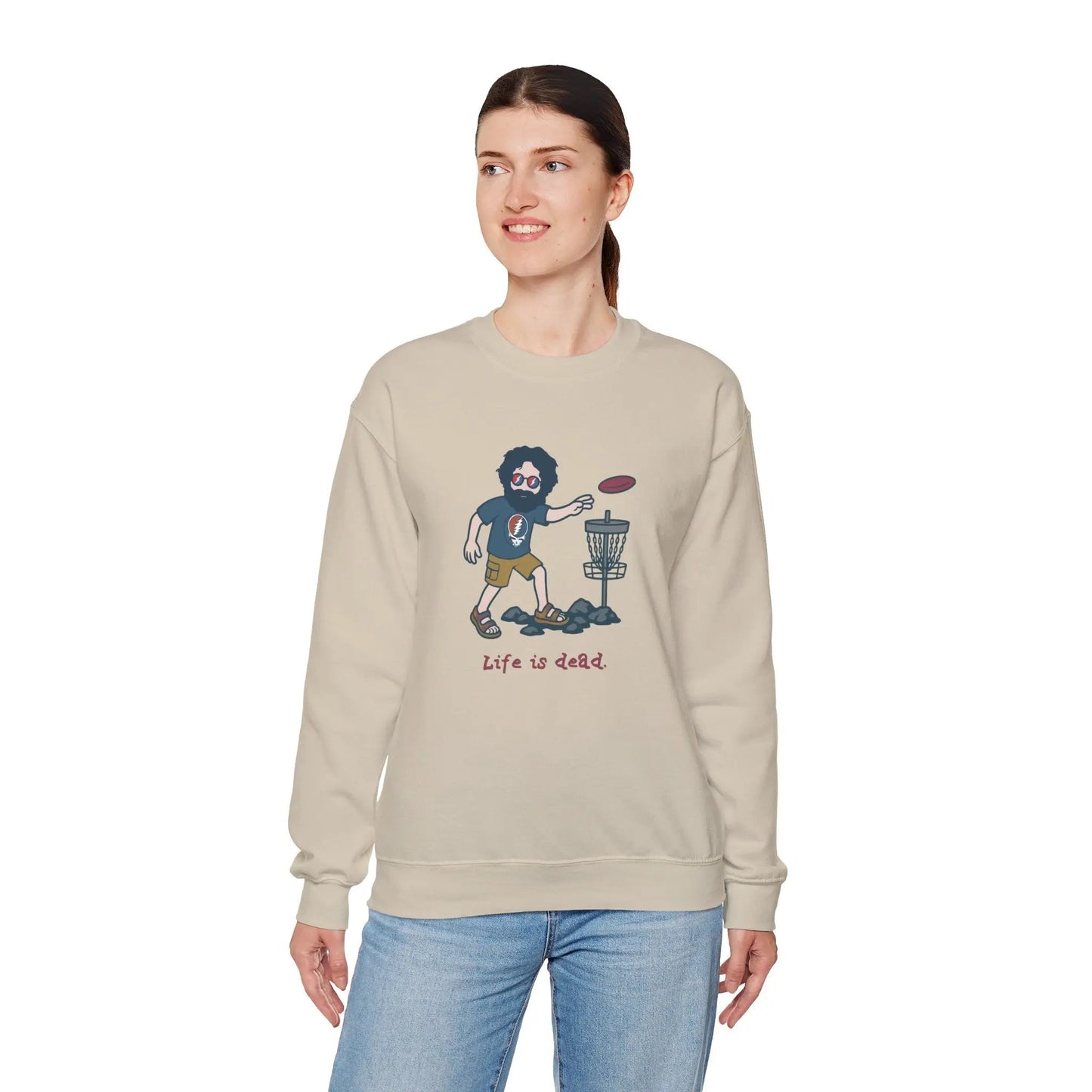 Disc Golfin' Jerry | Life is dead.® Crewneck | Grateful Dead