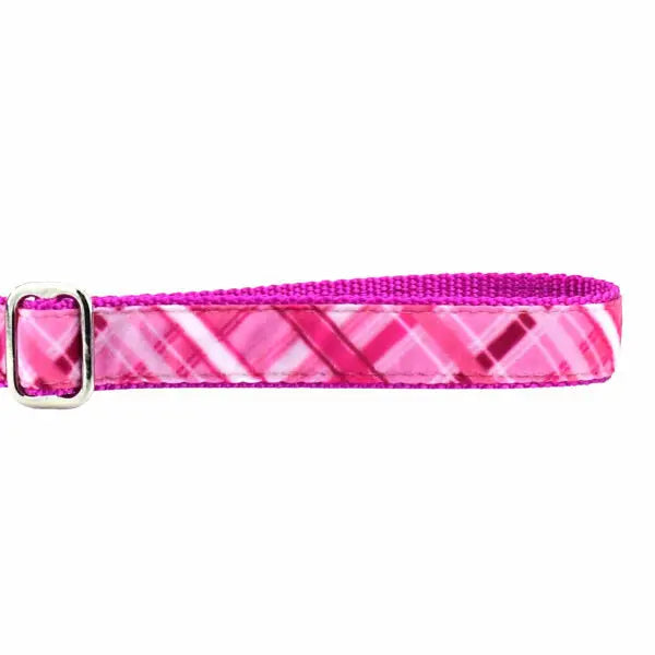 Very Pink Plaid Velvet Dog Leash 2 Hounds Design