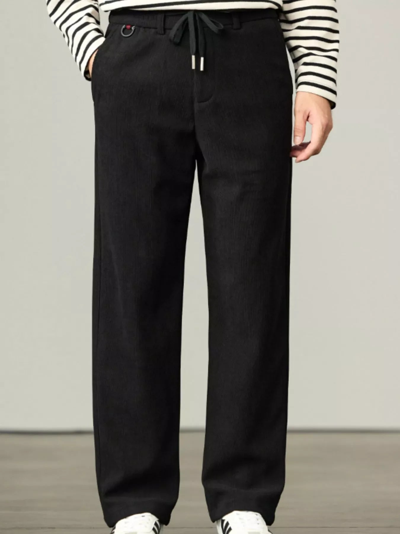Men's Plus Size Straight-Leg Drawstring Pants