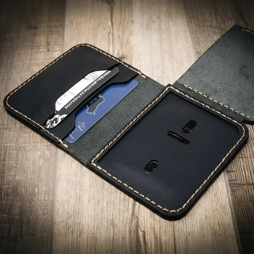 Minimalist Badge Wallet - Black