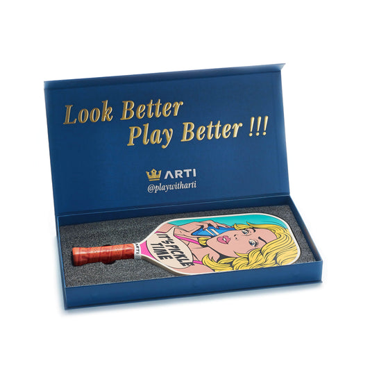 ARTI 16mm Carbon Fiber Kristen & Kristy "IT'S PICKLE TIME" Pickleball Paddle