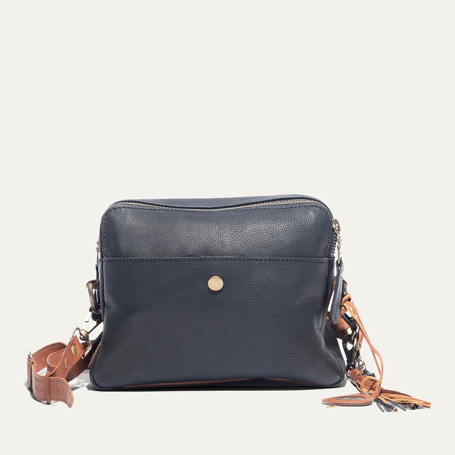 Everyday Double Zip Leather Crossbody