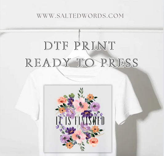 It is finished floral Jesus DTF print