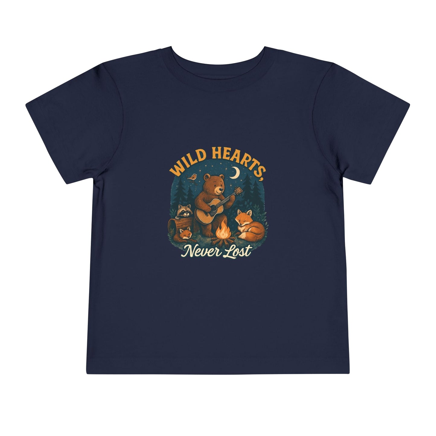 "Wild Hearts Never Lost" Bear Guitar Campfire - Toddler Tee