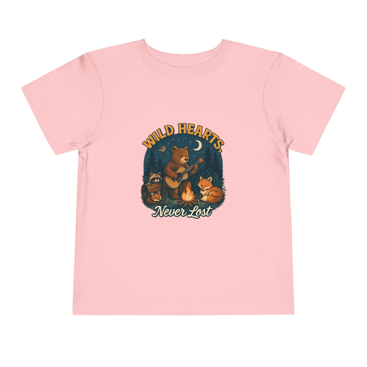 "Wild Hearts Never Lost" Bear Guitar Campfire - Toddler Tee