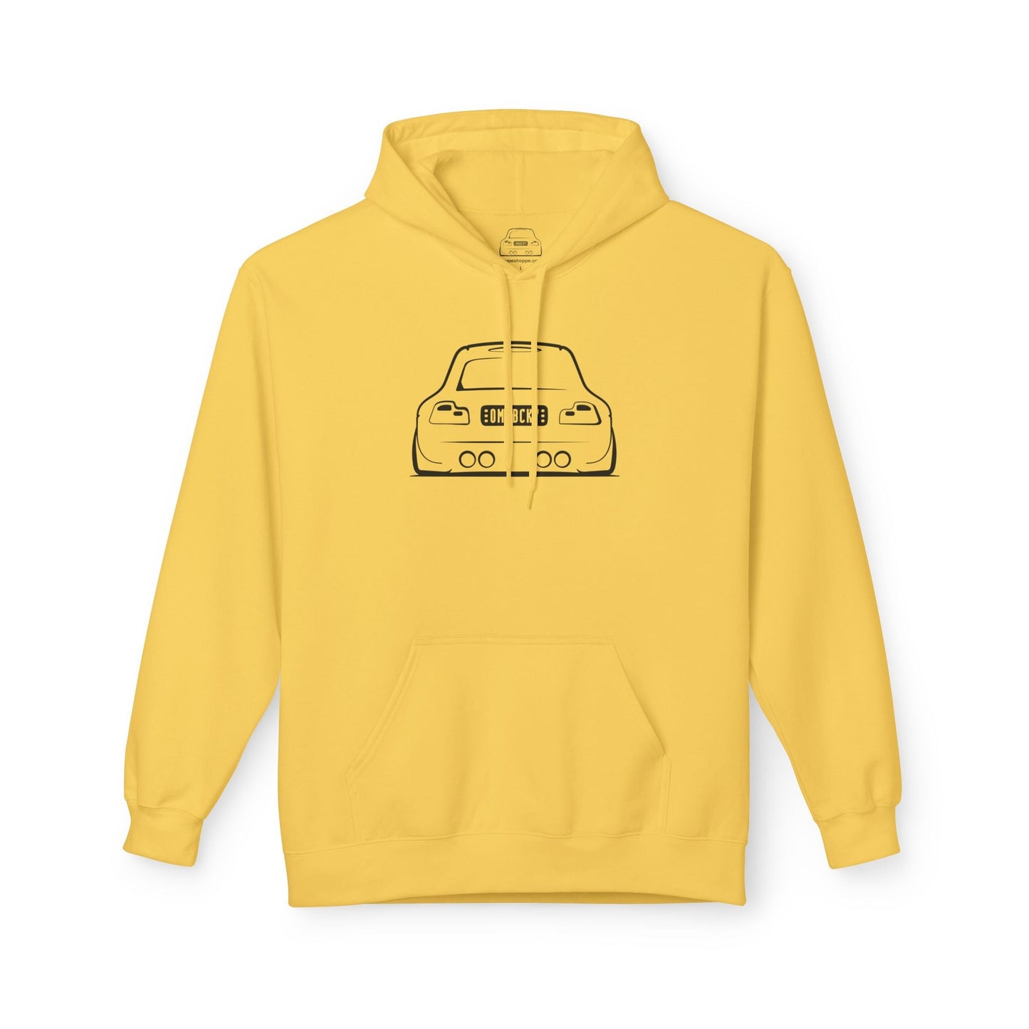 OMGBCKY Black Coupe Silhouette Hoodie - Unisex Gildan Classic Softstyle Fleece Drawstring Hoodie