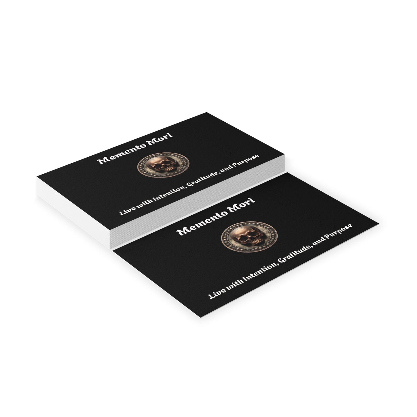 "Memento Mori" Business Cards - "Live with Intention, Gratitude, and Purpose"