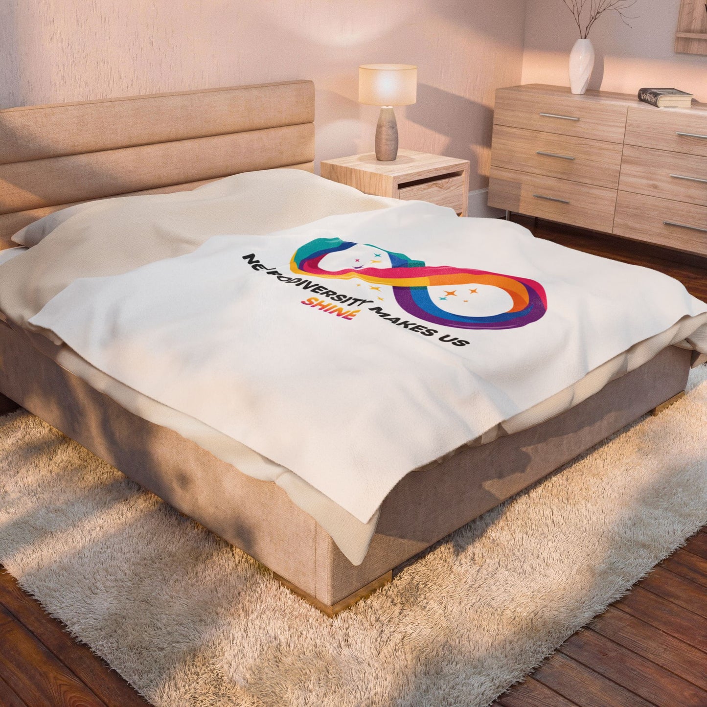 Neurodiversity Makes Us Shine Velveteen Blanket | Autism Acceptance, Autistic Pride
