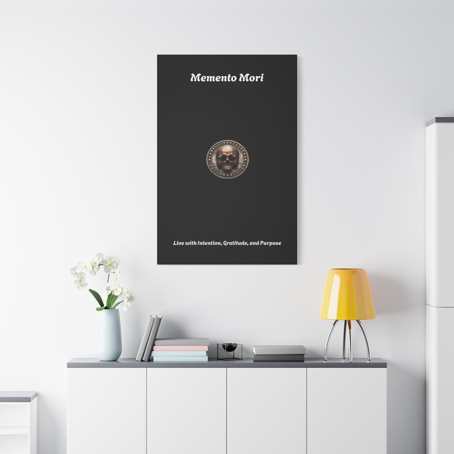 "Memento Mori" Matte Canvas - Inspirational Wall Art -"Live with Intention, Gratitude, and Purpose"