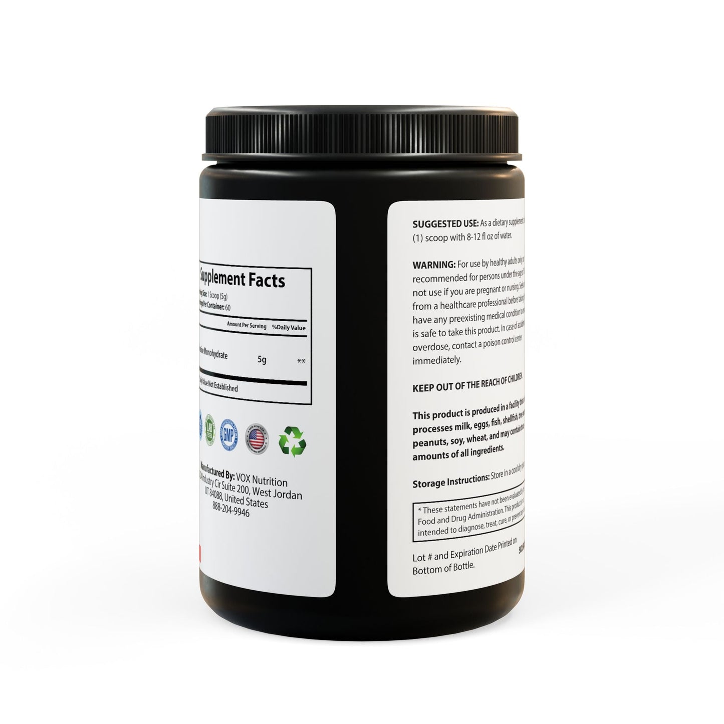 Creatine Monohydrate Supplement (300 g, 10.58 oz) - "Consume"