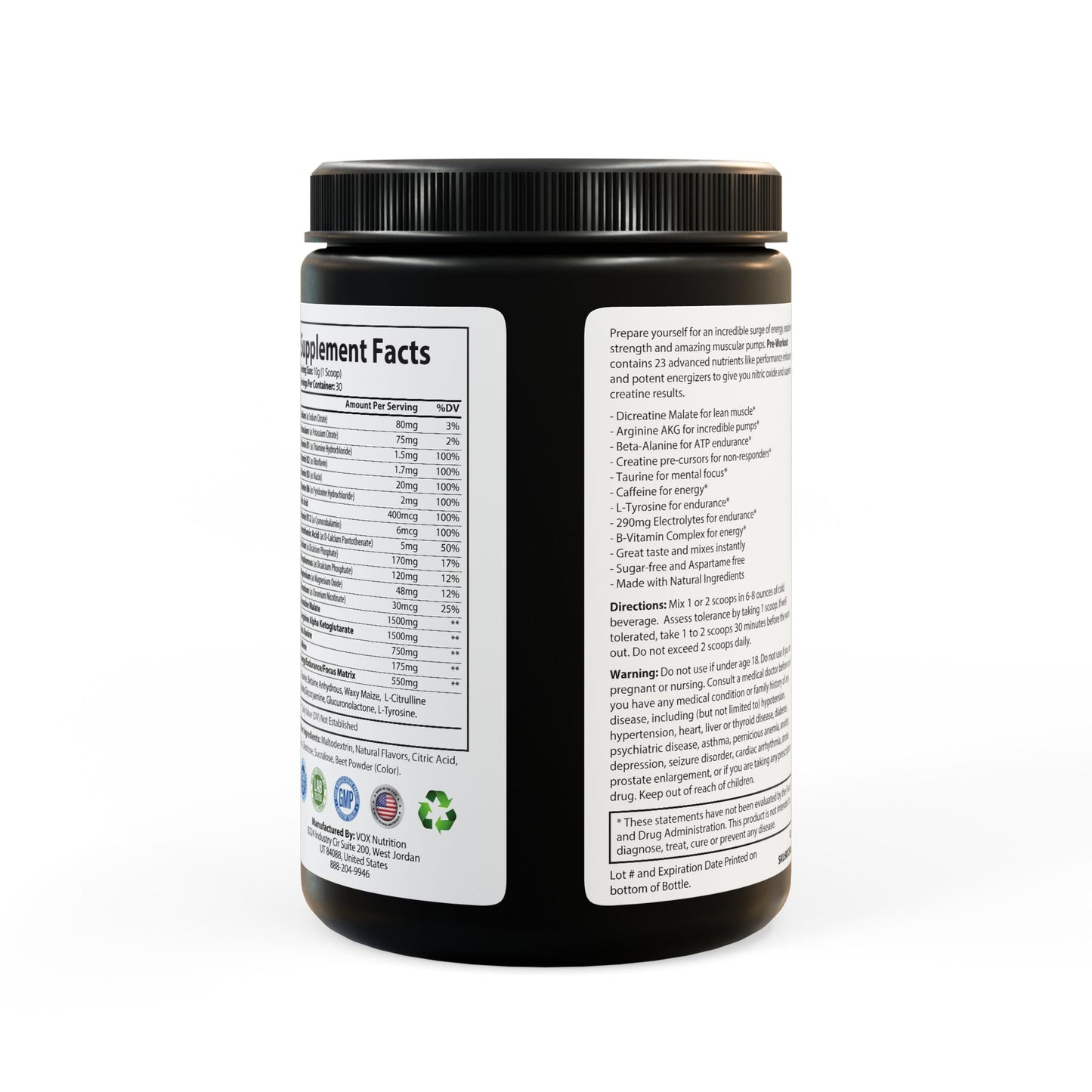 Pre-Workout Supplement, Watermelon (300 g, 10.58 oz) - "Memento Mori"