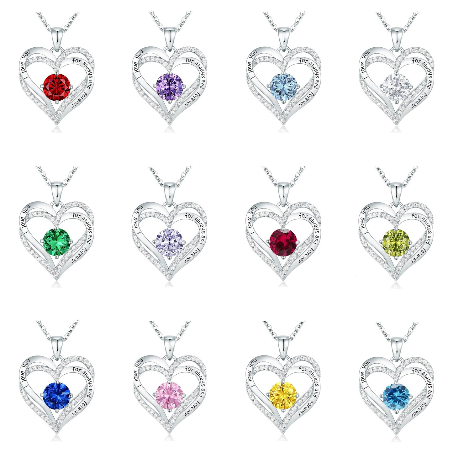 Heart Birthstone Necklace - "Memento Mori"
