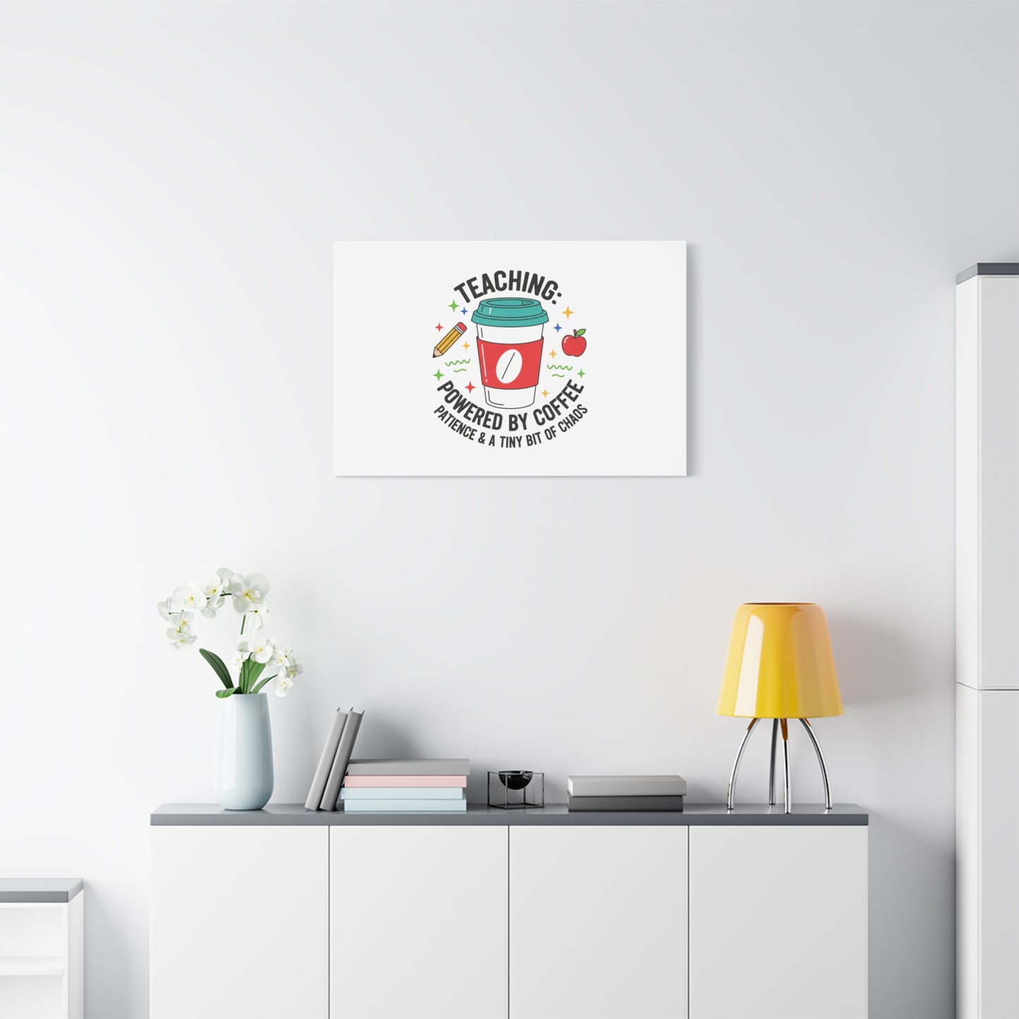 Teaching Powered by Coffee Canvas, Teacher Appreciation Gifts | Teacher Life, Classroom Humor