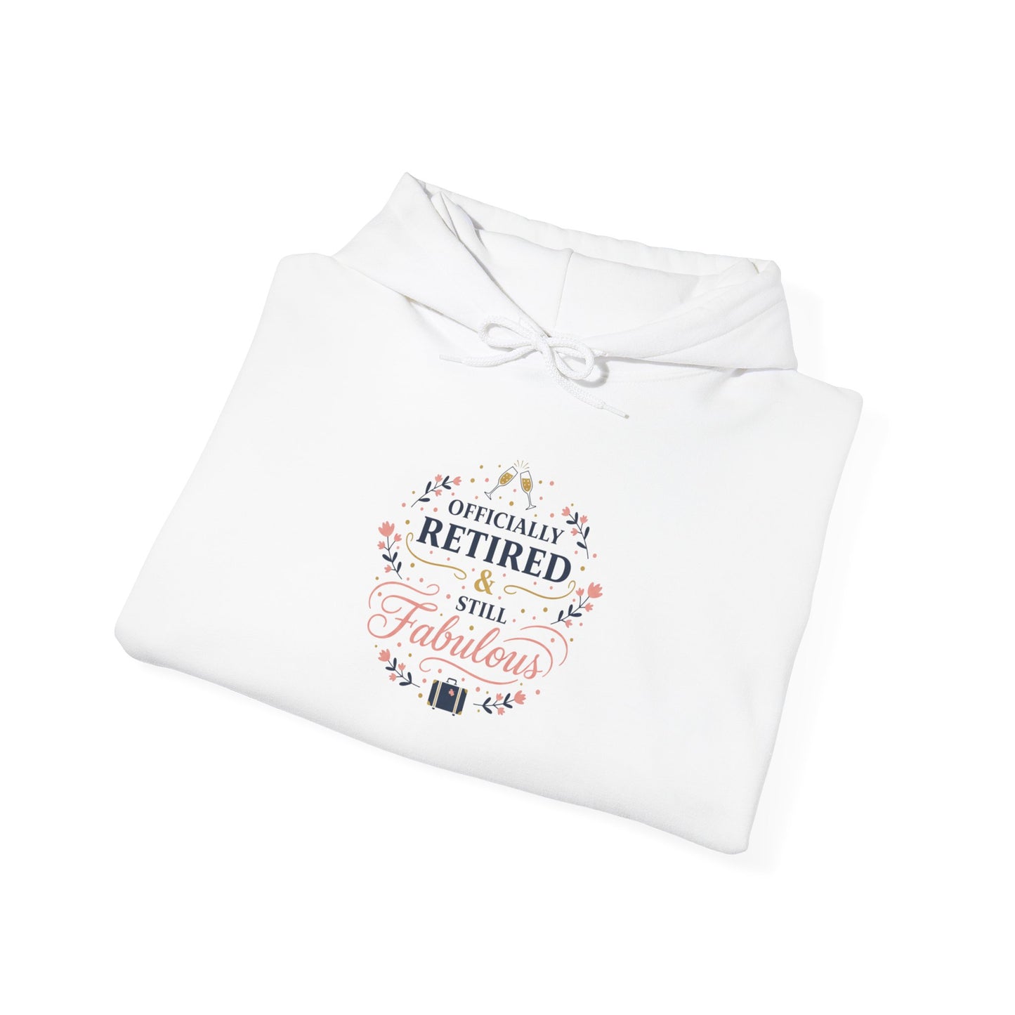 Retired Lady Floral Crest Hoodie | retirement gifts for women, personalized retirement gifts
