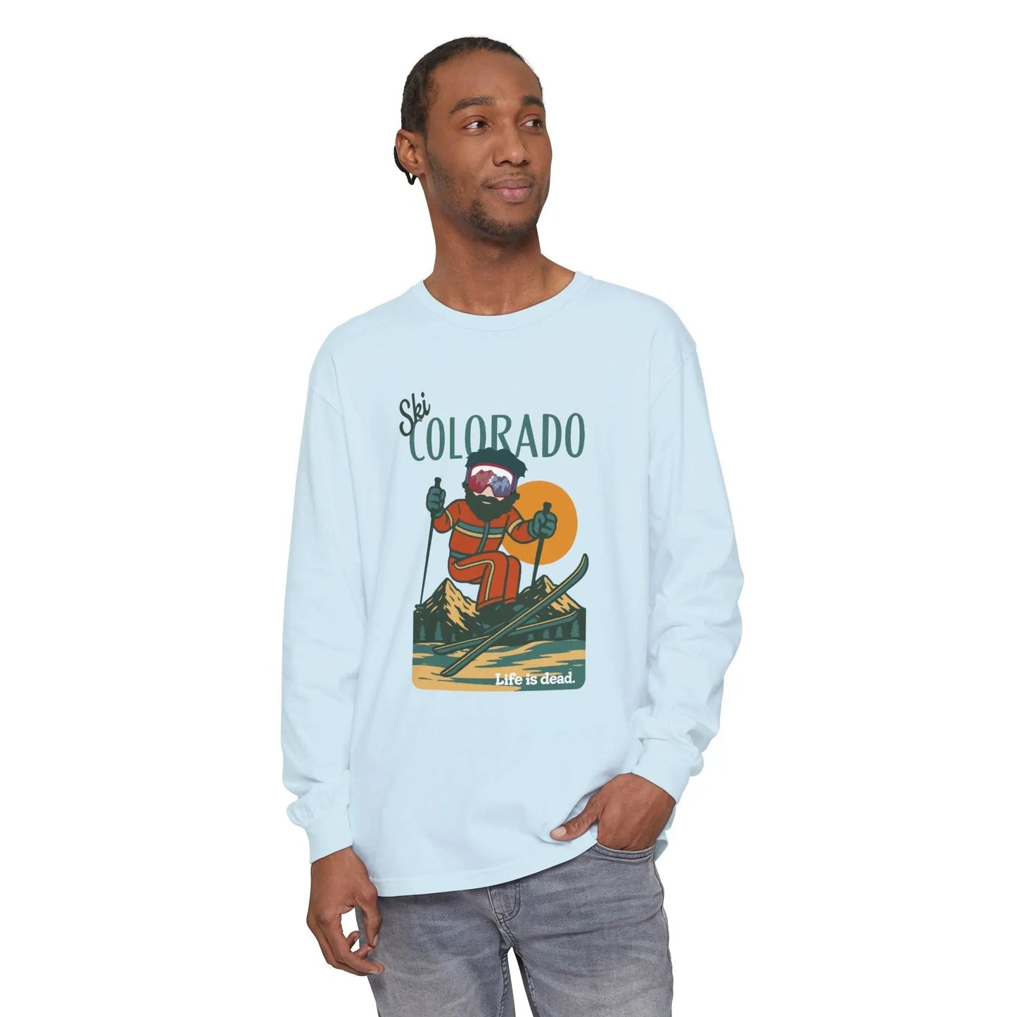 Ski Colorado - Life is dead.® Mountain Collection Garment-Dyed Long Sleeve T-Shirt