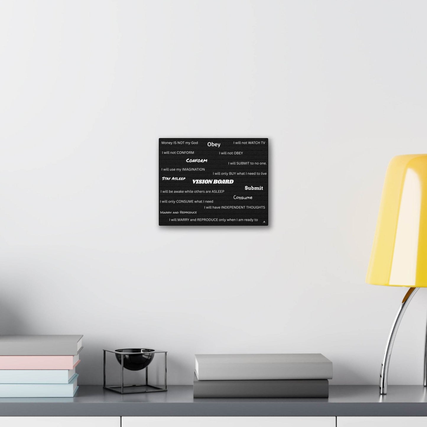 Vision Board Canvas Art - Motivational Wall Decor for Dreamers