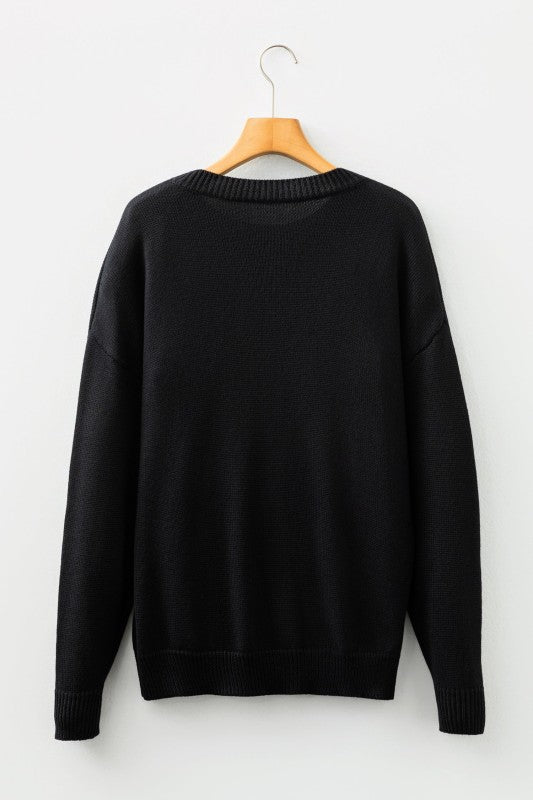 Christmas Merry Dot Dolman Sleeve Sweater