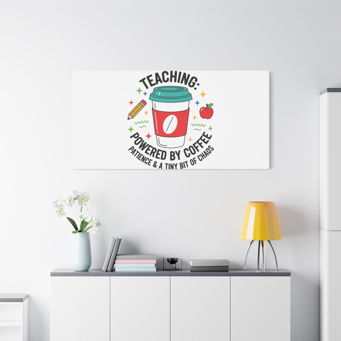 Teaching Powered by Coffee Canvas, Teacher Appreciation Gifts | Teacher Life, Classroom Humor