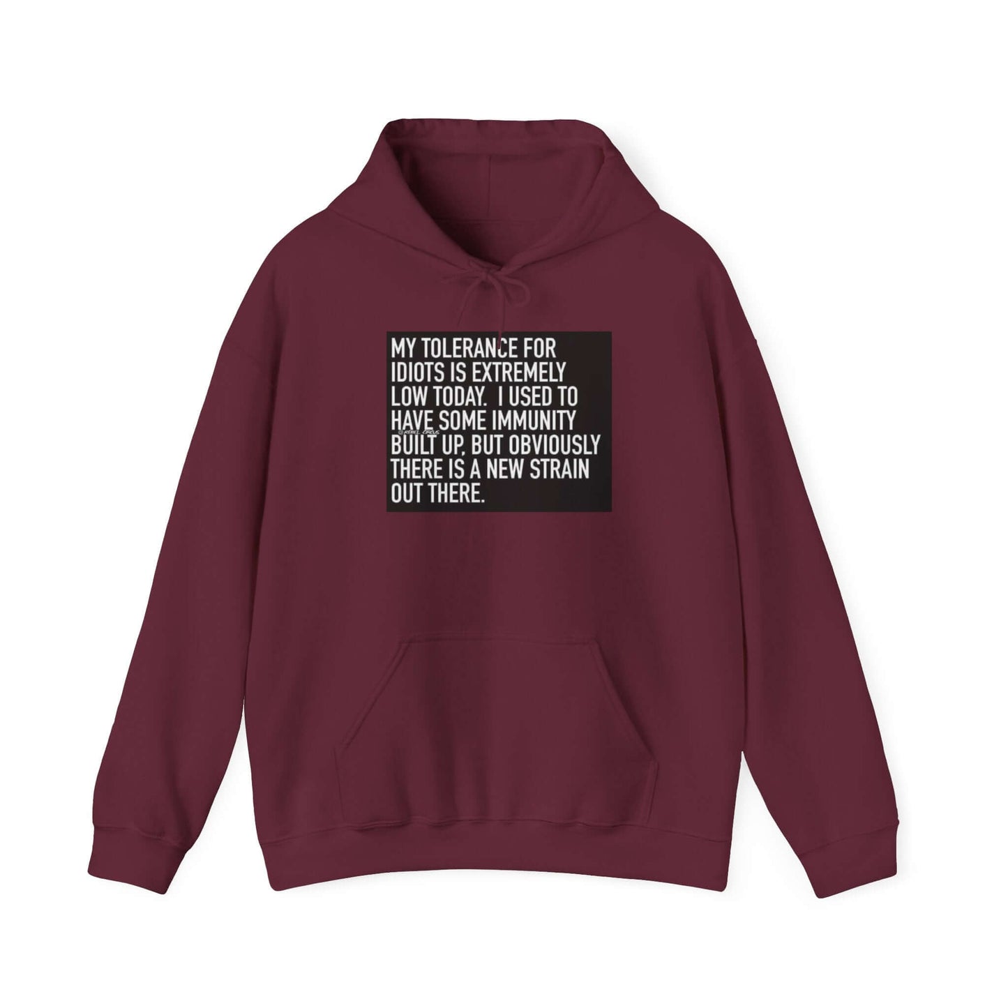 My Tolerance for Idiots Hoodie - Funny Sweatshirt, Unisex Gift, Humor Clothing, Casual Pullover, Cozy Hoodie for Everyday Wear