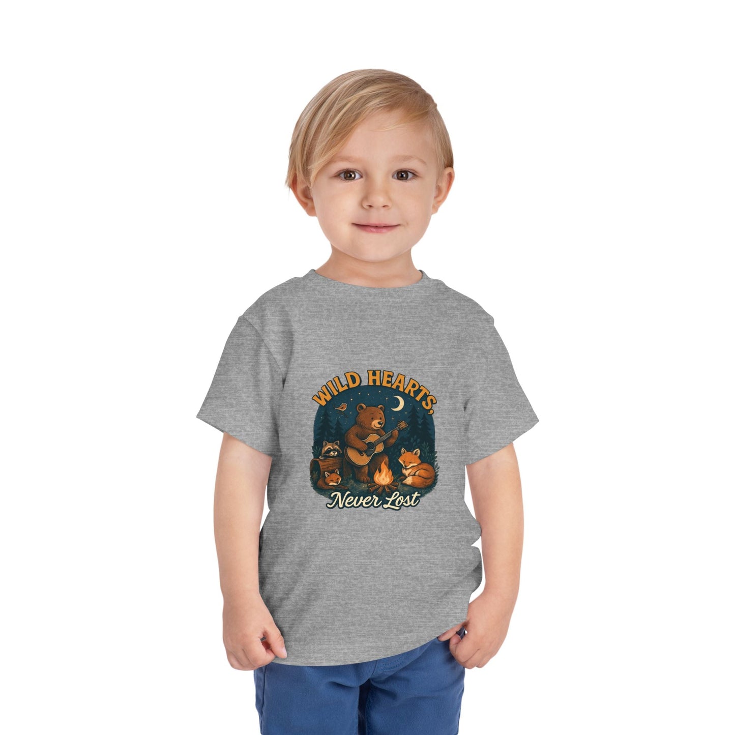 "Wild Hearts Never Lost" Bear Guitar Campfire - Toddler Tee