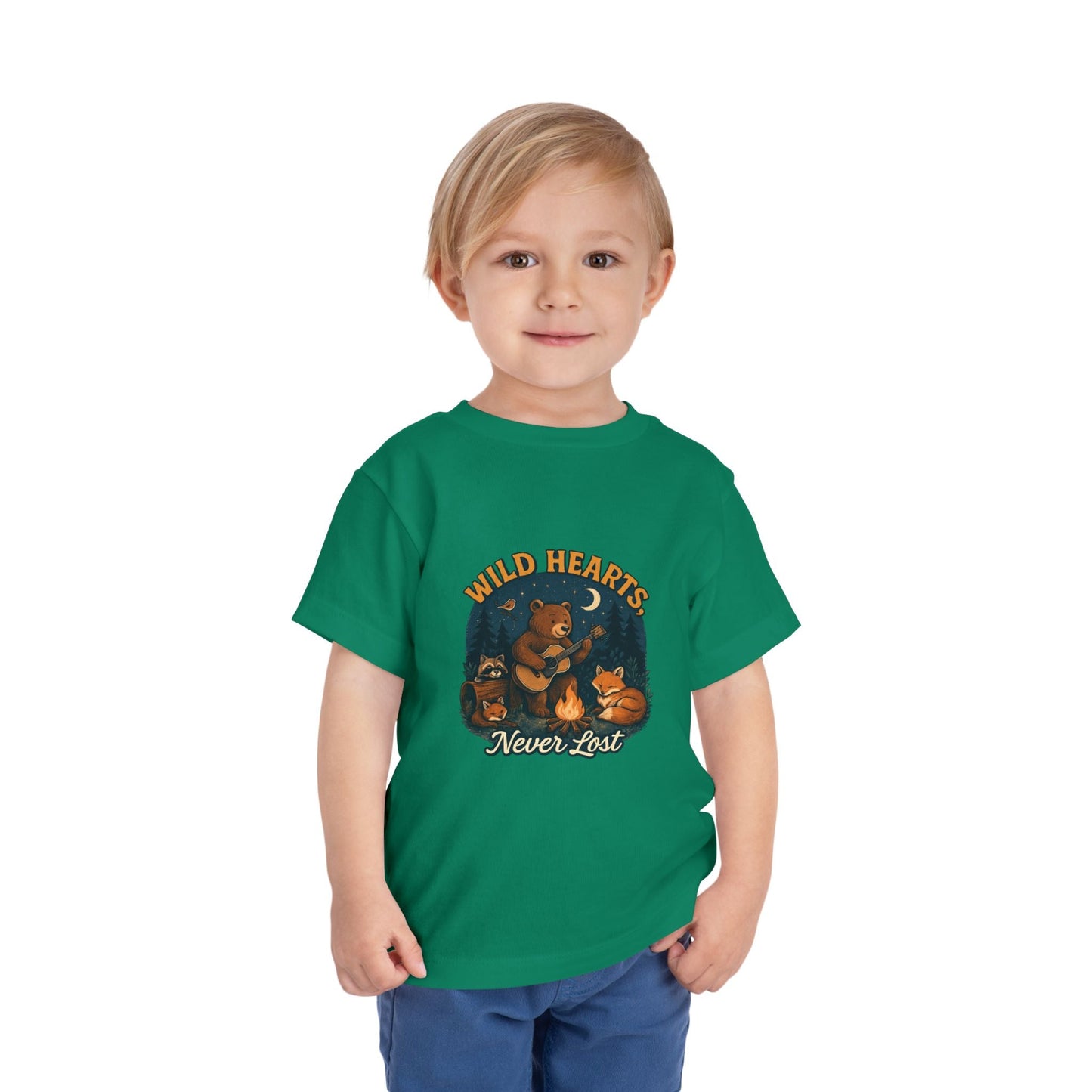 "Wild Hearts Never Lost" Bear Guitar Campfire - Toddler Tee