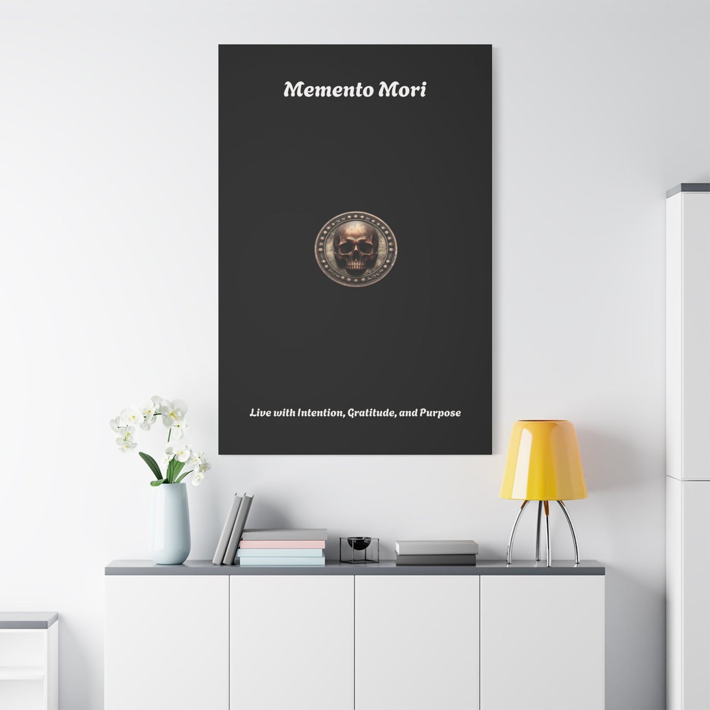 "Memento Mori" Matte Canvas - Inspirational Wall Art -"Live with Intention, Gratitude, and Purpose"