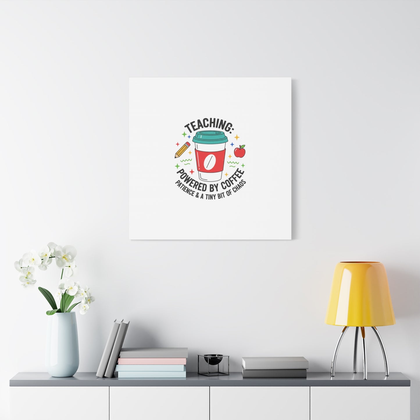 Teaching Powered by Coffee Canvas, Teacher Appreciation Gifts | Teacher Life, Classroom Humor