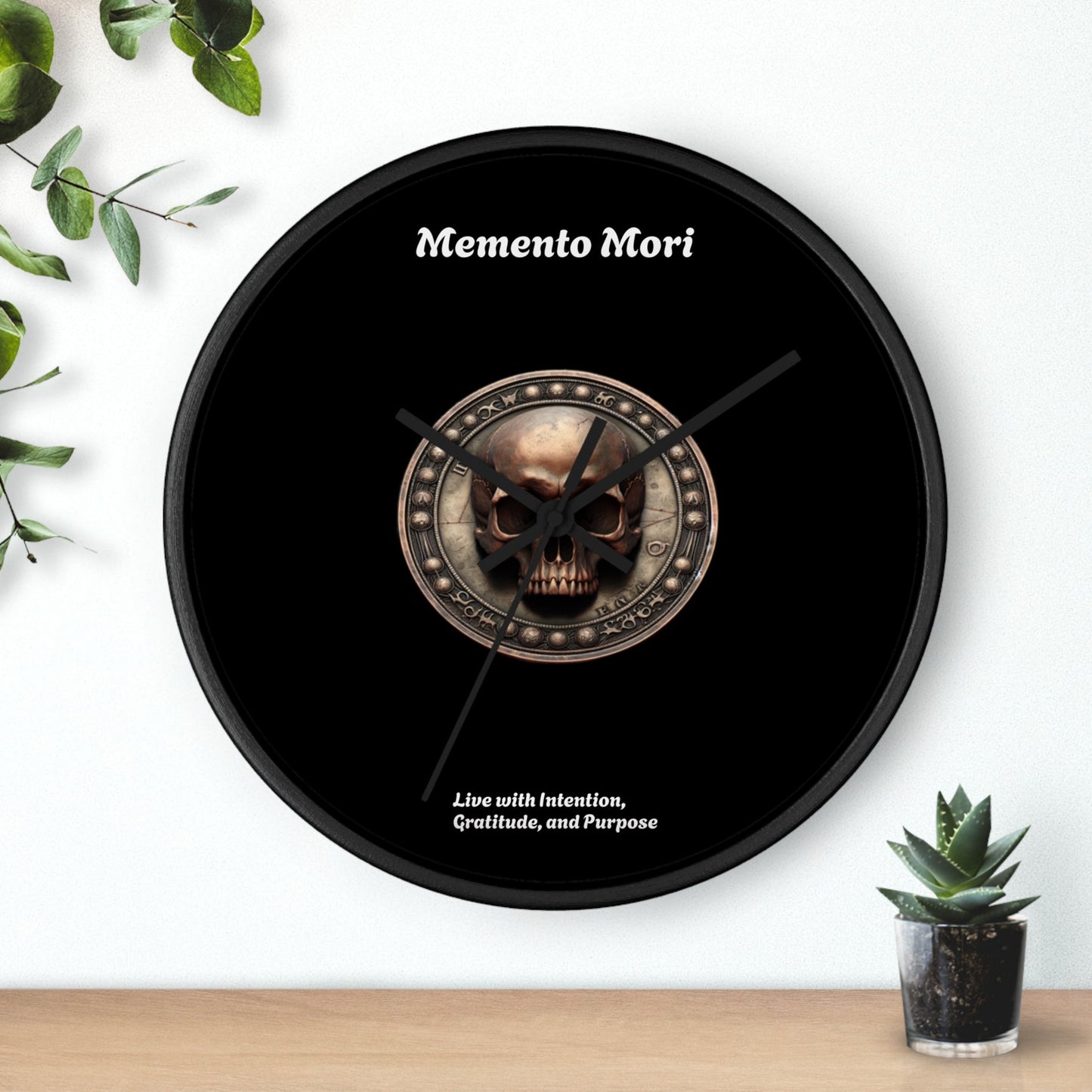 "Memento Mori" Wall Clock - Symbol of Intention, Gratitude, and Purpose