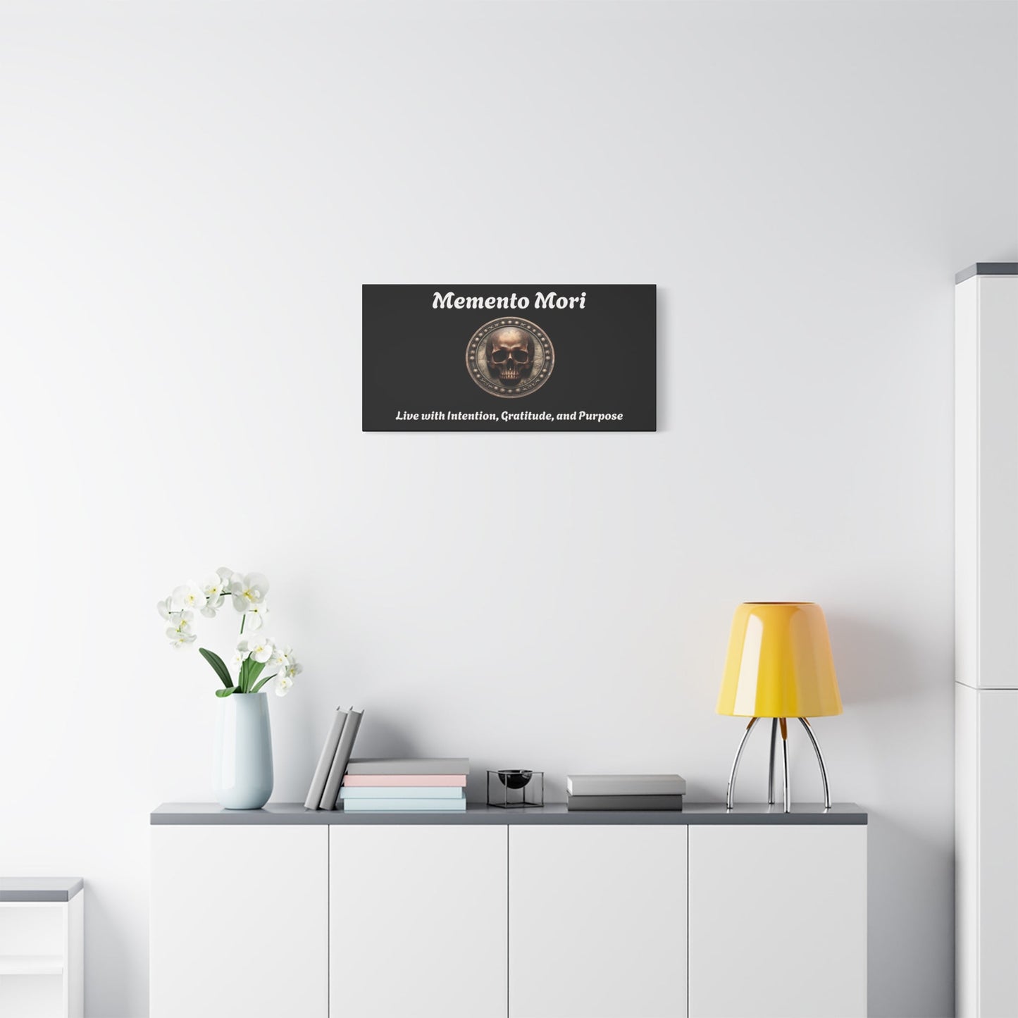 "Memento Mori" Matte Canvas - Inspirational Wall Art -"Live with Intention, Gratitude, and Purpose"